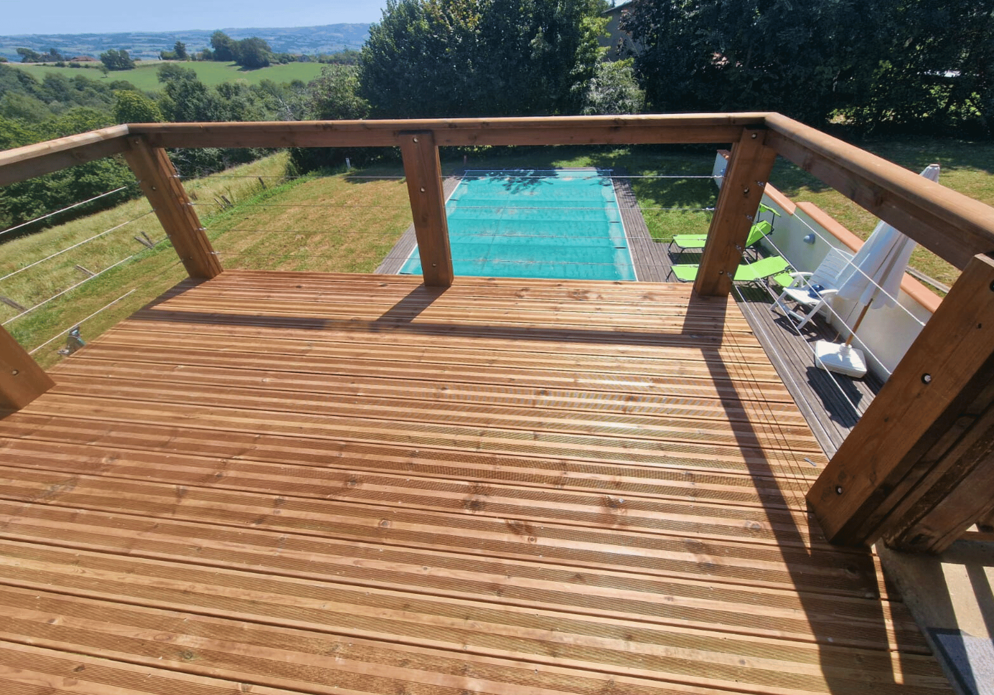 pergolas bois adossée et terrasse